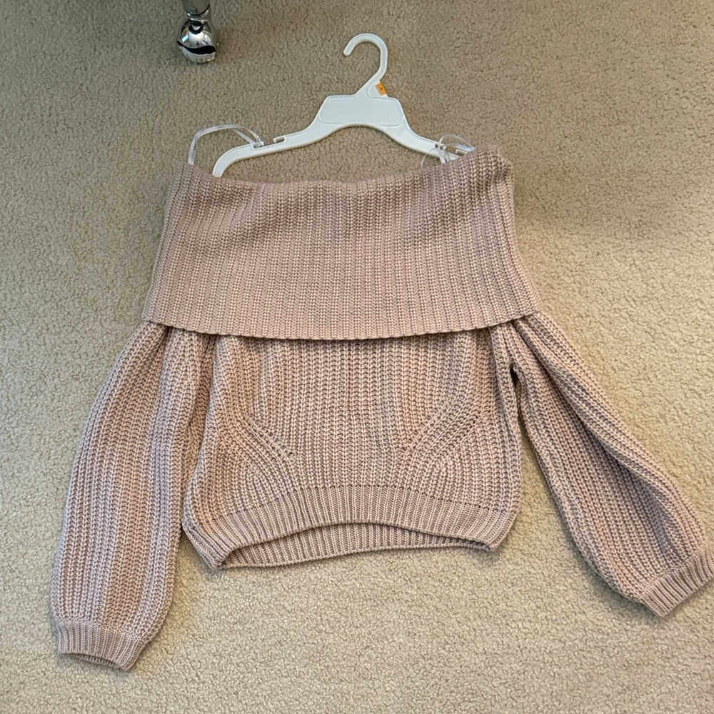 Lulu's Off-Shoulder Knit Sweater - Cream
